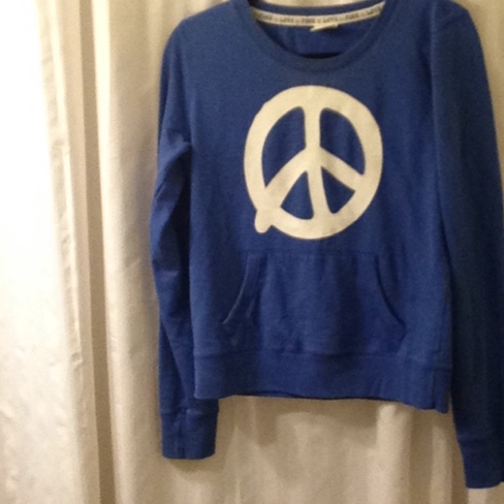 PINK, blue sweatshirt